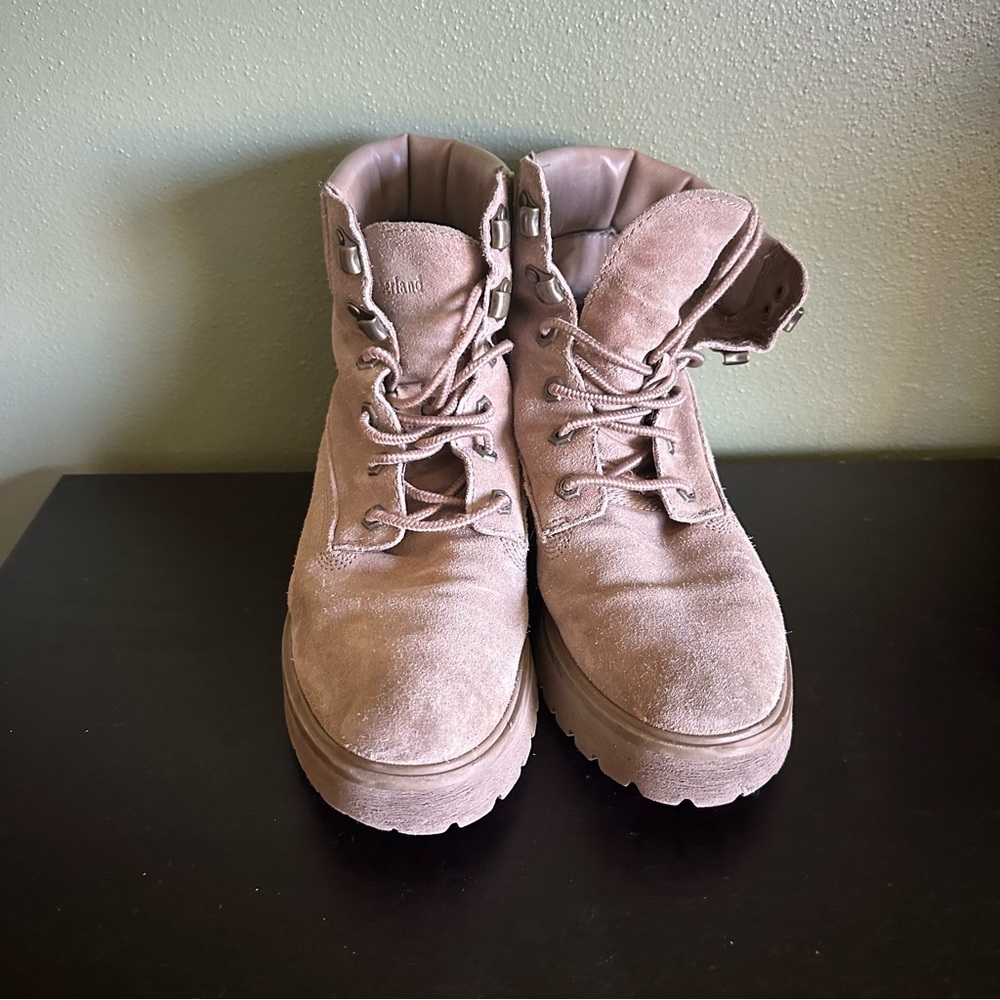 Timberland Taupe Suede Lace-Up Boots
